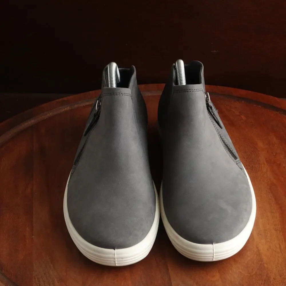 Ecco Shoes Womens Size EU 42 US‎ 11-11.5 Gray Soft 7 Leather Bootie Comfort Zip